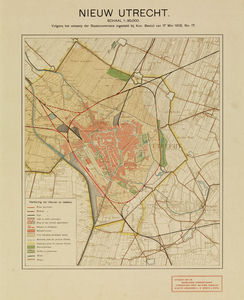 214234 Kaart van Utrecht met wijde omgeving; topografische ondergrondkaart van het gebied met weergave van de ...